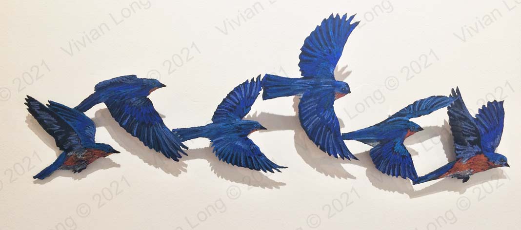 Image of painting entitled: Bluebirds