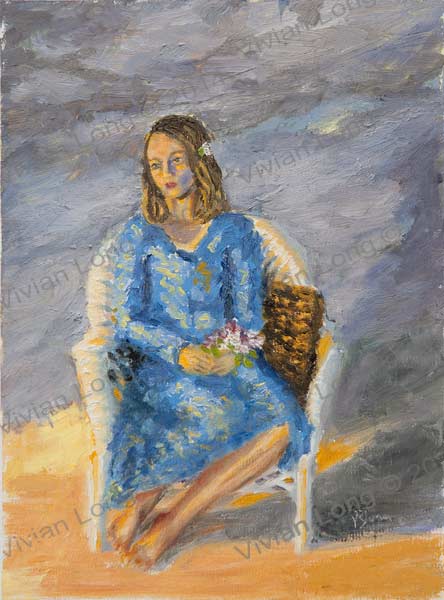 Image of painting entitled: Girl With Flowers