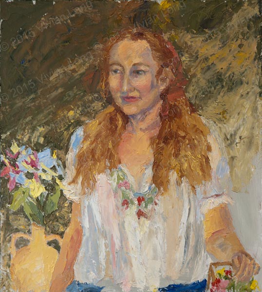 Image of painting entitled: Woman in Peasant Blouse