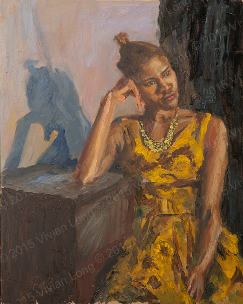Image of painting entitled: Woman with Blue shadow