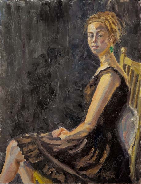 Image of painting entitled: Young Woman in Black