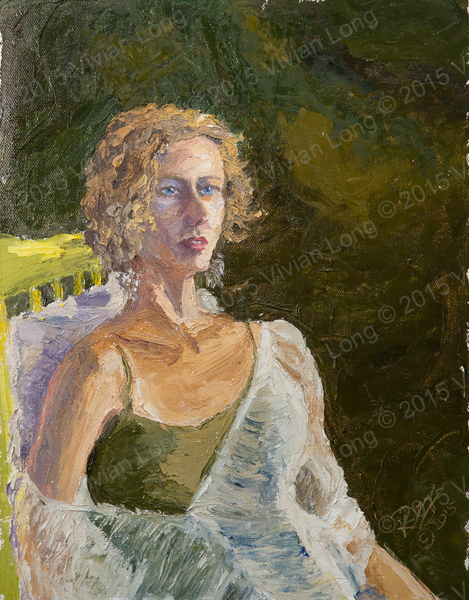Image of painting entitled: Young Woman in Green