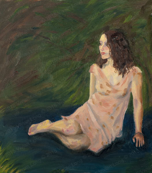 Image of painting entitled: Young Woman in Pink