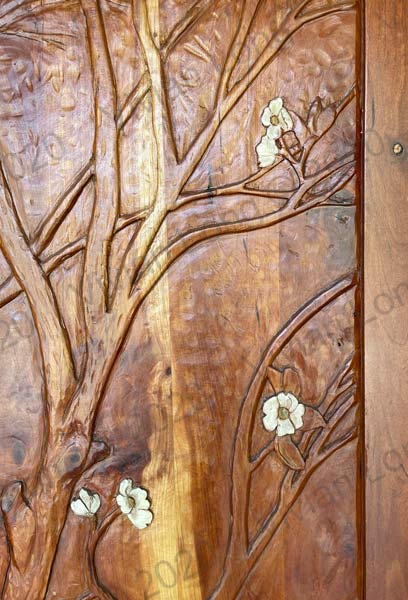 Image of painting entitled: Dogwood Door Detail